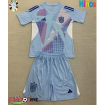 Camiseta España Portero Primera Equipación para niños Eurocopa 2024 manga corta (+ pantalones cortos)